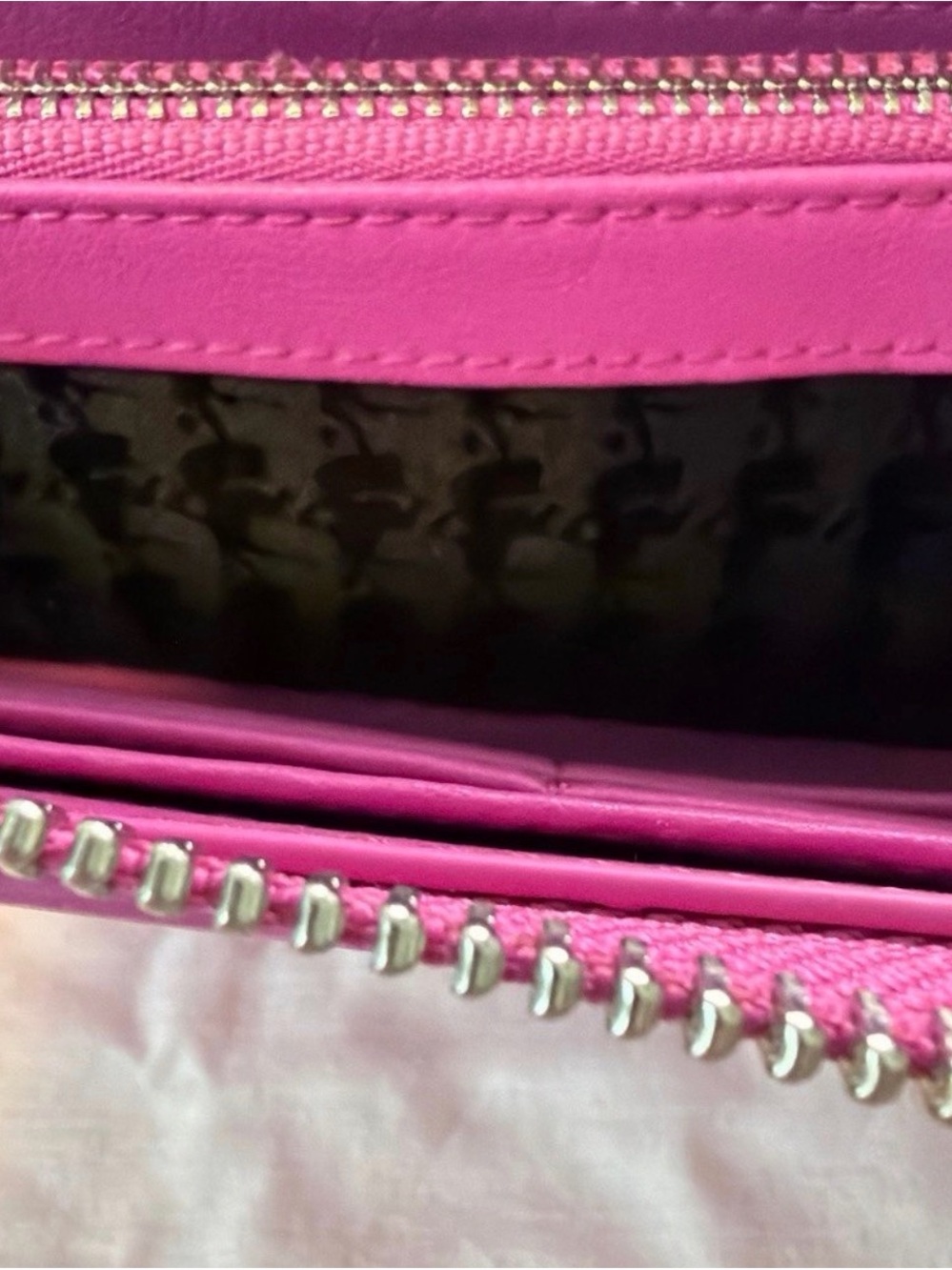 Karl Lagerfeld Hot Pink Zip-Around Wallet - Picture 4 of 4